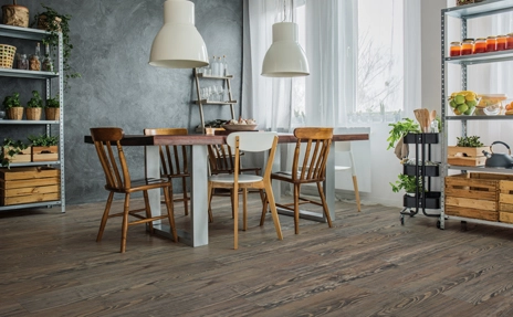  vinyl-plank-flooring with modern furniture.